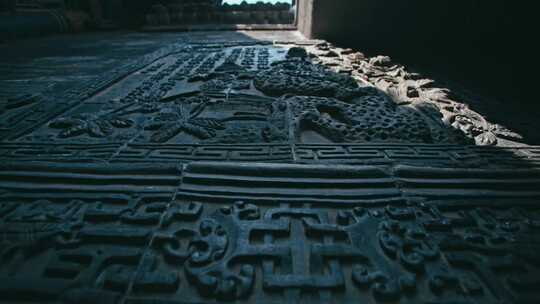 平遥古城晋商马家大院照壁精美的砖雕2