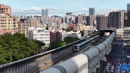 深圳地铁龙华区航拍城市景观