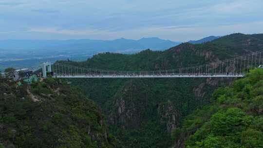 航拍浙江台州市天台山风景区大瀑布琼台景区