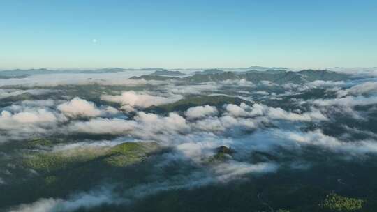 山川云海清晨早晨风光山丘航拍天空