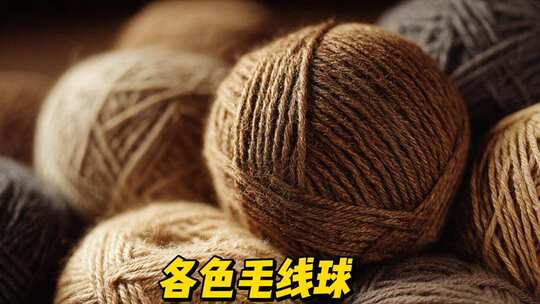 彩色毛线球特写