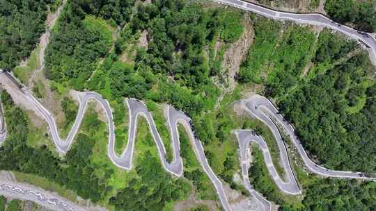 航拍四川独库公路宝康线高山森林风光