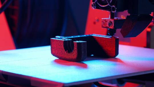 工业自动化3d打印机器人制造零件视频素材模板下载