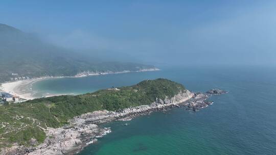 航拍深圳东西涌天文台海岸线景观4K