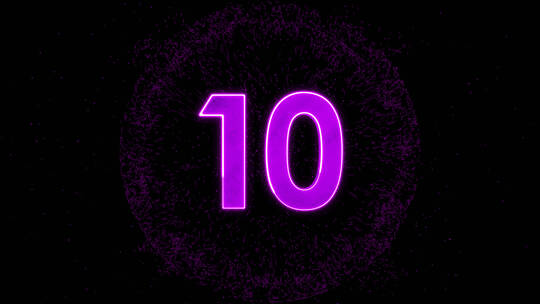 4K粉紫色立体10秒描边倒计时