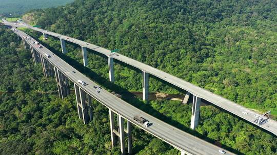 巴西移民高速公路的自然景观。