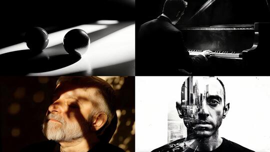 时间流逝黑白光影变化哲学思考人生道路