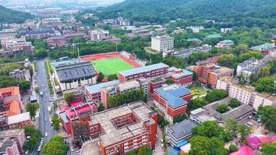 湖南大学学校校园风景航拍长沙岳麓区城市地