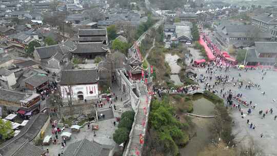 青岩古镇 贵阳周边 旅游人流视频素材模板下载