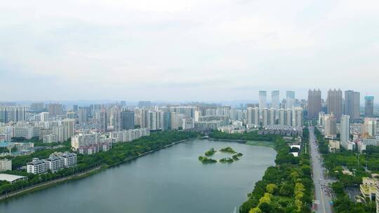 广西南宁南湖公园城市风光风景航拍合集