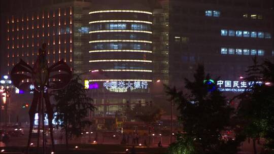 北京城市夜晚的风景