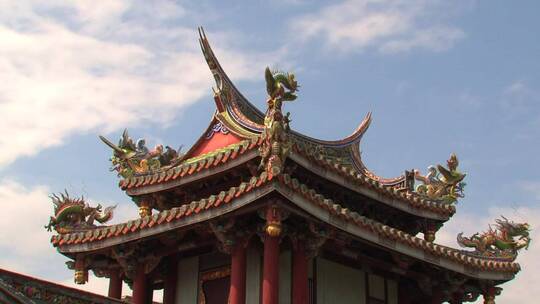 亚洲寺庙屋顶装饰