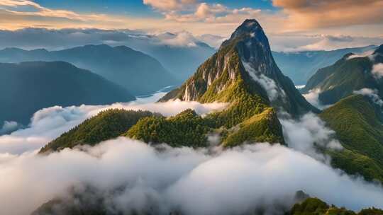 山峦云海自然风光全景