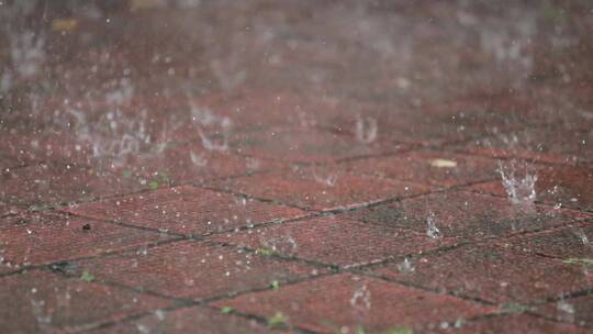 雨滴落在地面上视频素材模板下载