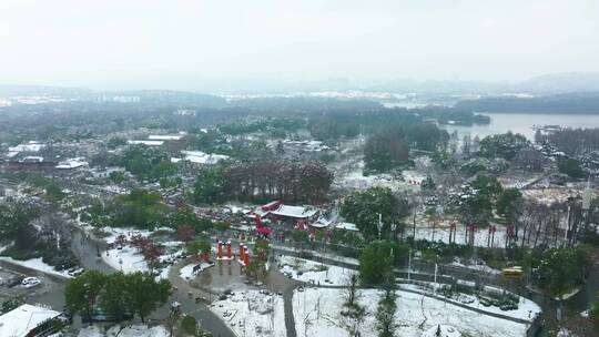 武汉东湖风景区冬季雪景风光