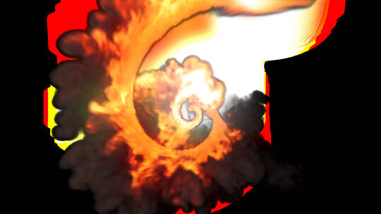 旋转的火焰燃烧震撼圆形合成特效 (3)