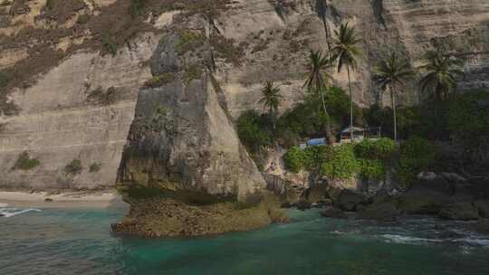 HDR印尼佩尼达岛钻石海滩航拍岛屿风光