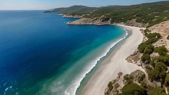 海岸沙滩自然风光航拍
