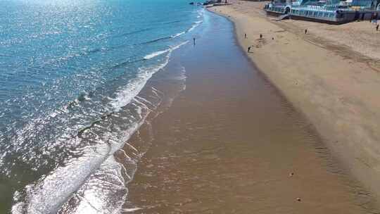 大海海边海水海浪沙滩海滩航拍风景唯美大自