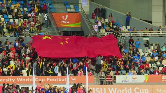 足球场上巨大的国旗tifo