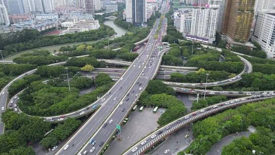 城市交通高架立交桥航拍