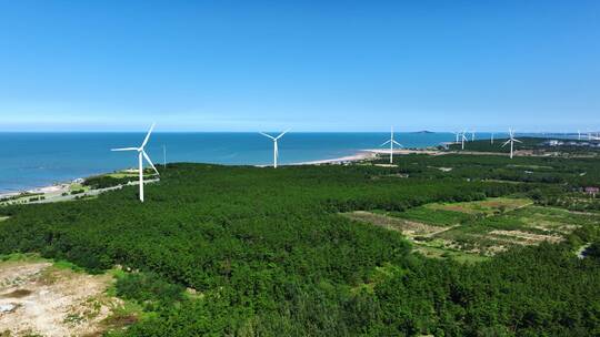 航拍风力发电车新能源