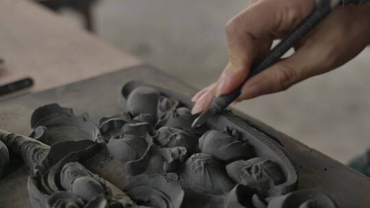 中国非遗砖雕技艺视频素材模板下载