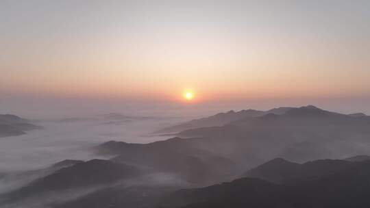 航拍山川山峦云海朝阳日出视频素材模板下载