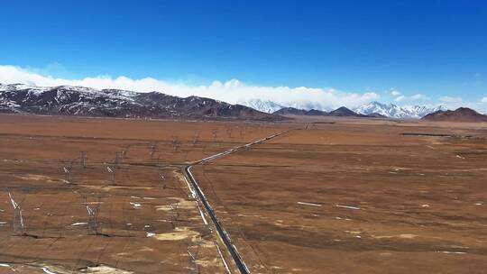 西藏高原国家道路基建航拍