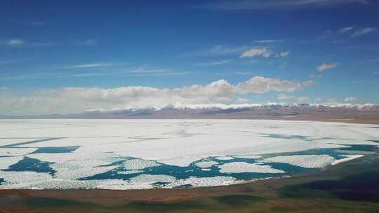 青海哈拉湖 雪山湖泊 湖景日落