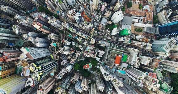 4K航拍香港中环维港太平山繁华高楼群宣传片