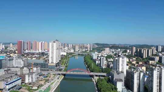 航拍江西宜春建设宜春大景