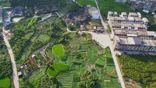 航拍福建新农村景观