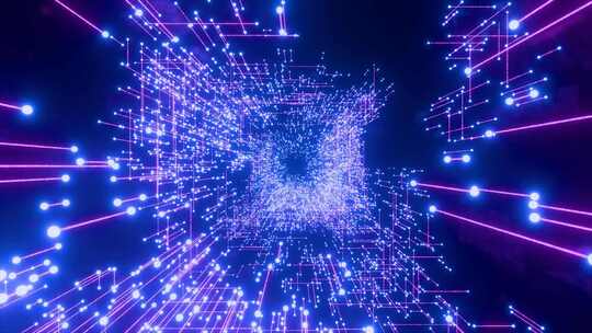 科技感粒子光线隧道效果