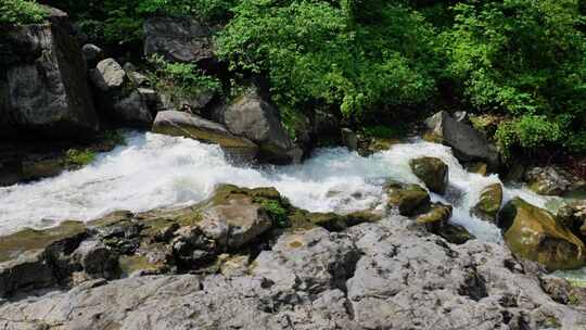 （合集）湖北恩施鹿苑坪河水河谷溪流瀑布