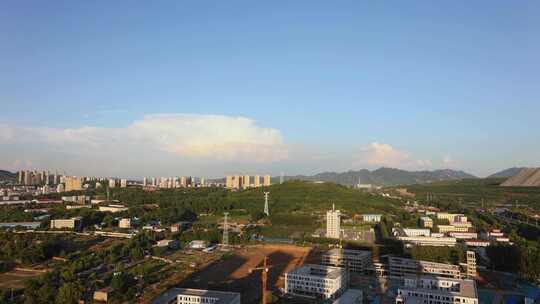 鞍山延时远景空中城市阴影变化云景