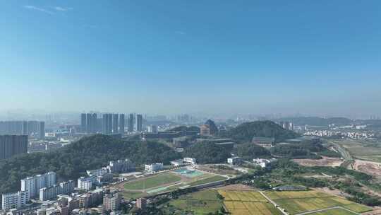 深圳光明区中山大学校区航拍学校建筑风光