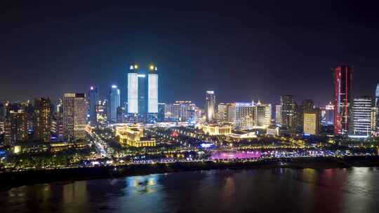 大气南昌双子塔夜景延时视频