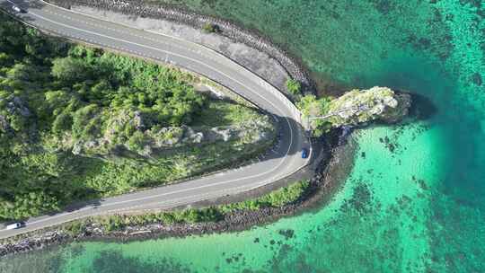 毛里求斯岛 Baie Du Cap 的沿海公路