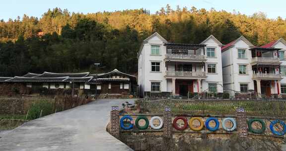 福建三明市大田县山村建筑自然风光