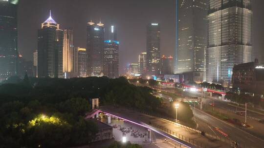 上海陆家嘴夜景航拍