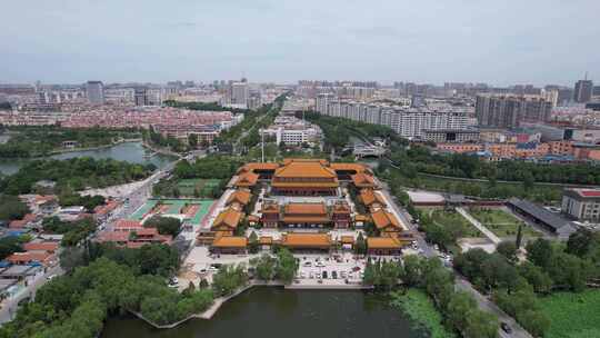 山东聊城护国寺历史古建筑航拍