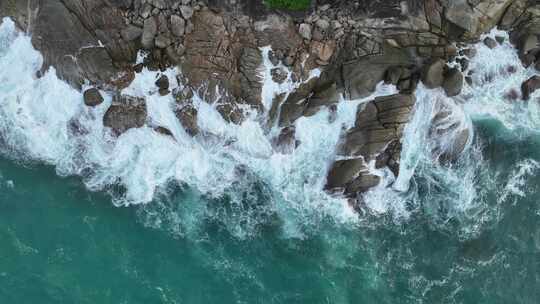 泰国普吉岛热带雨林海岸线自然风光航拍