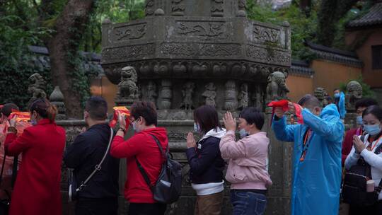 浙江普陀山法雨寺禅院建筑4K视频