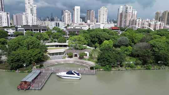 航拍温州印象南塘4A景区