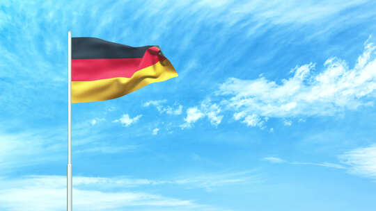 德国国旗空中飘扬