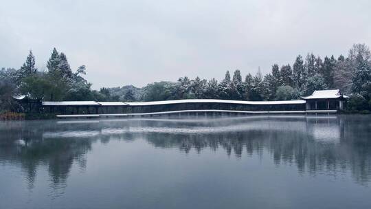 杭州西湖浴鹄湾雪景