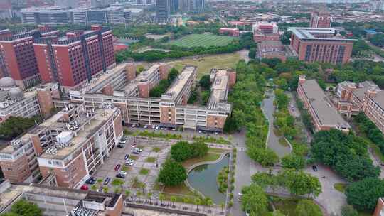 福州福建师范大学旗山校区航拍校园风景风光