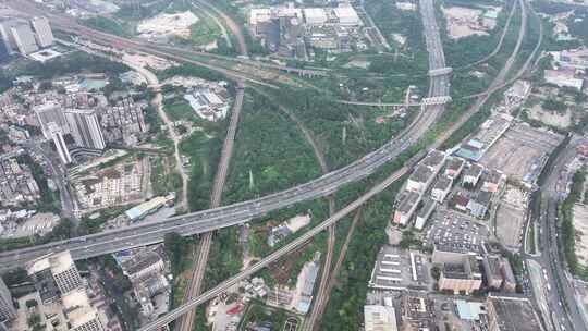 深圳龙岗区铁路线航拍