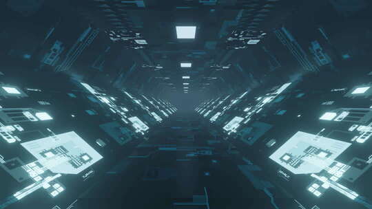 科技感隧道穿梭素材视频